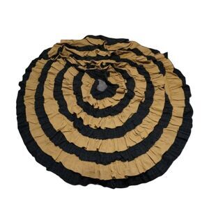 Nancy's Nook Burlap Green Plaid Ruffled Tree Skirt Extra Large Farmhouse cottage